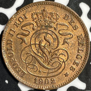 1902 Belgium 2 Cents Lot#M9520 High Grade! Beautiful!