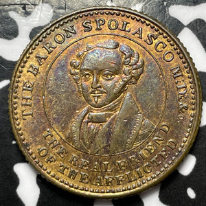 1838 Great Britain Swansea Baron Spolasco Farthing Token Lot#D3966