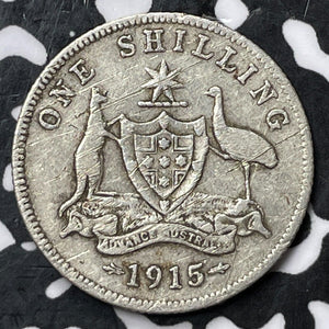 1915 Australia 1 Shilling Lot#D5195 Silver!