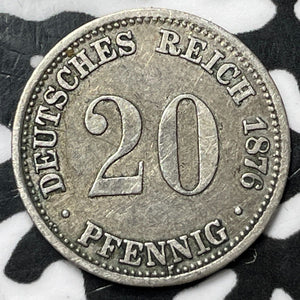 1876-A Germany 20 Pfennig Lot#D6645 Silver!