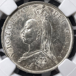 1891 Great Britain 1 Florin NGC MS61 Lot#G5713 Silver! Key Date! Nice UNC!