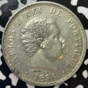 1896 Portugal 500 Reis Lot#M6405 Silver! Nice!