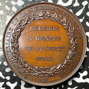 1864 Switzerland Geneva Shooting Festival Medal By Bovy Lot#OV1077 Richter-594C