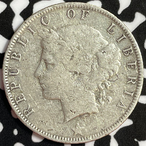 1906-H Liberia 25 Cents Lot#M9066 Silver! Scarce!