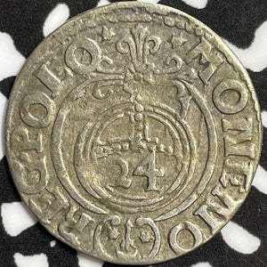 (1628-1635) Poland 3 Polker Lot#D4274 Silver!