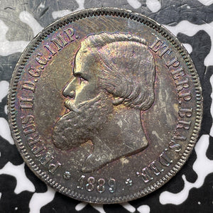 1889 Brazil 2000 Reis Lot#JM6224 Large Silver Coin! High Grade! Beautiful!