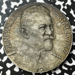 1914 Germany General Von Gallwitz Capture Of Namur White Metal Medal Lot#OV825