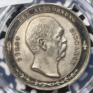 1894 Germany Brandenburg Hindenburg/Wilhelm II Medal PCGS SP61 Lot#G5619 Silver!