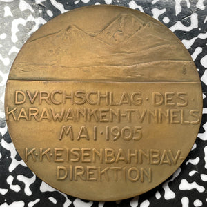 1905 Germany Breakthrough Of Karawanken Tunnel Medal Lot#OV1167 Hauser-2595