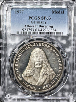 1977 West Germany Albrecht Durer Medal PCGS SP63 Lot#G5553 Silver! Choice UNC!