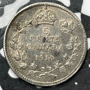 1910 Canada 5 Cents Lot#D5253 Silver! Nice!