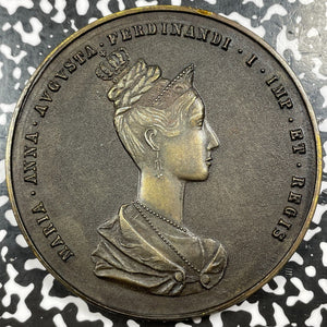 1836 Austria Maria Anna Of Savoy Coronation In Prague Cast Medal Lot#B1625 76mm