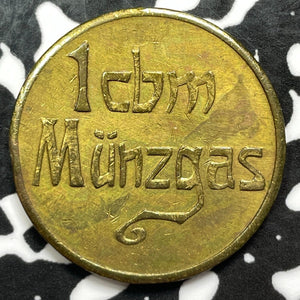 U/D Germany Gera Brass Gas Token (9 Available) (1 Coin Only) Menzel-4780.1
