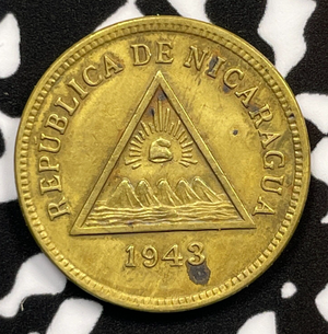 1943 Nicaragua 1 Centavo Lot#M3491