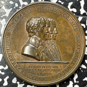 AN VIII (1800) France Napoleon Siene Column Erection Medal Lot#OV624 60mm
