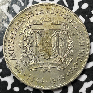 1969 Dominican Republic 1 Peso Lot#M6331 High Grade! Beautiful!