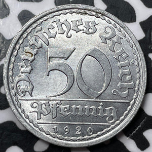 1920-A Germany 50 Pfennig Lot#D5706 High Grade! Beautiful!