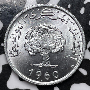 1960 Tunisia 2 Centimes Lot#M5549 High Grade! Beautiful!
