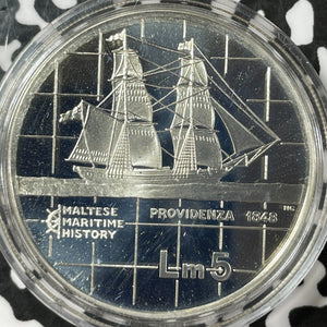 1984 Malta Maritime History 4 Coin Mint Set Lot#B1483 Silver! Original Case