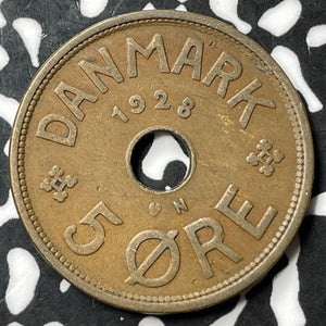 1928 Denmark 5 Ore Lot#D5755