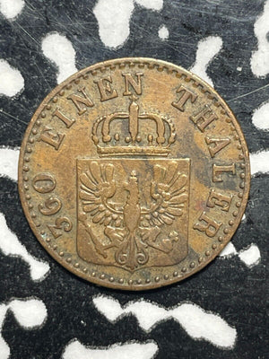 1857-A Germany Prussia 1 Pfennig Lot#V9934 Better Date