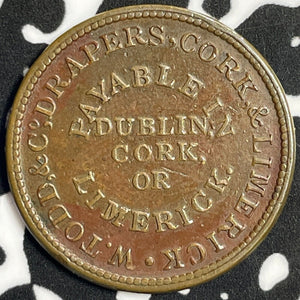 1834 Ireland Dublin, Cork & Limerick Farthing Lot#M9146