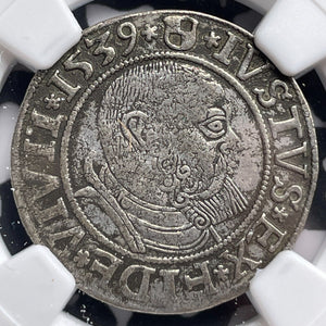1539 Germany Prussia 1 Groschen NGC Cleaned-AU Details Lot#G6571 Silver!