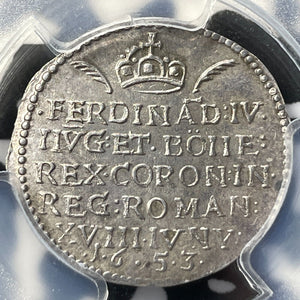 1653 Austria Ferdinand IV Coronation Medal PCGS MS63 Lot#G6592 Silver! Top Grade