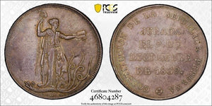 1839 Peru 1 1/2 Peso Proclamation Medal PCGS AU58 Lot#GV4588 Fonrobert-9062