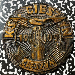 1909 Poland Cieszyn (Silesia) Cast Iron Medal Lot#OV917 82mm