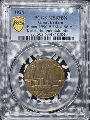 1924 G.B. British Empire Exposition Souvenir Medal PCGS MS63BN Lot#G6161