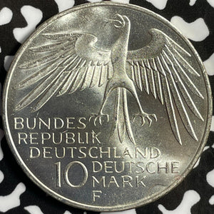 1972-F West Germany 10 Mark Lot#D6227 Silver! High Grade! Beautiful! Olympics