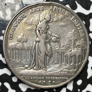 1736 G.B. George II Jernegan's Lottery Medal Lot#JM5821 Silver! 39mm. Eimer-537