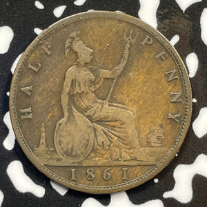 1861 Great Britain 1/2 Penny Half Penny Lot#M3425