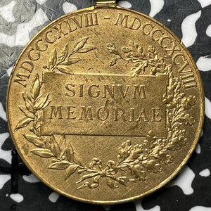 1898 Austria "Signvum Memoriae" Bronze Medal Lot#OV996 With Ribbon, 34mm