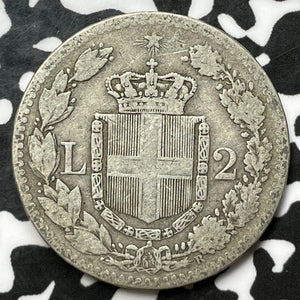 1881 Italy 2 Lire Lot#M8142 Silver!