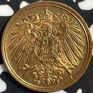 1900-F Germany 1 Pfennig Lot#D5040 High Grade! Beautiful!