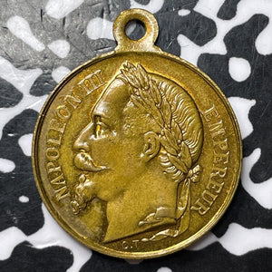 Undated France Napoleon III & Louis-Napoleon Medalet Lot#D3856 24mm