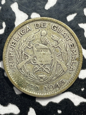 1945 Guatemala 10 Centavos Lot#M0195 Silver!
