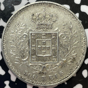 1896 Portugal 500 Reis Lot#M6405 Silver! Nice!