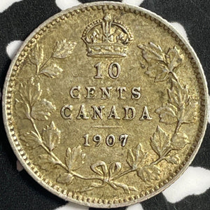 1907 Canada 10 Cents Lot#D2892 Silver!