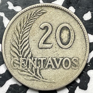 1921 Peru 20 Centavos Lot#M2946