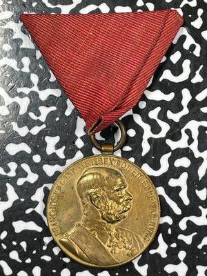 1898 Austria "Signvm Memoriae" Bronze Medal Lot#OV999 With Ribbon, 34mm