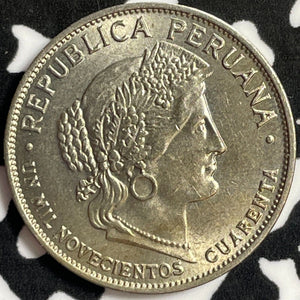1940 Peru 10 Centavos Lot#M8925 High Grade! Beautiful!
