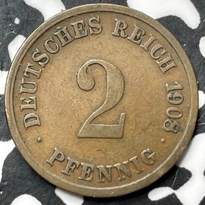 1908-G Germany 2 Pfennig Lot#D5852