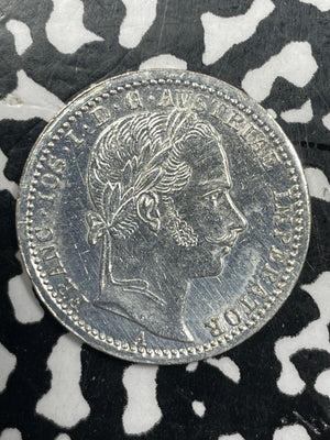 1862-A Austria 1/4 Florin Lot#M0416 Silver! Nice!
