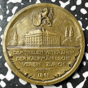 1861 Switzerland Zurich "The Loyal Veteran" Medal Lot#JM6090 40mm, Huguenin-56
