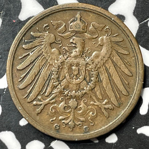 1908-G Germany 2 Pfennig Lot#D5852