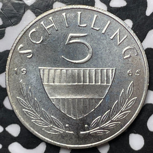 1965 Austria 5 Schilling Lot#D3688 Silver! High Grade! Beautiful!