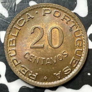1948 Angola 20 Centavos Lot#D1344 High Grade! Beautiful!
